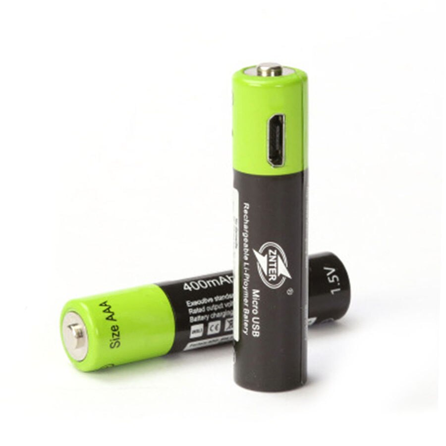 ZNTER AAA Rechargeable Battery 1.5V 400mAh USB Rechargeable Battery Universal Lithium Polymer Bateria With Micro USB Cable