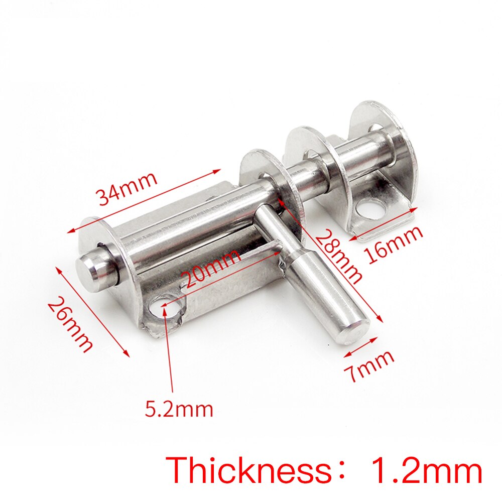 Latch Stainless Steel Door Latch Door Lock Security Door Latch Thickening Bathroom Wooden Door Latch Door Pin