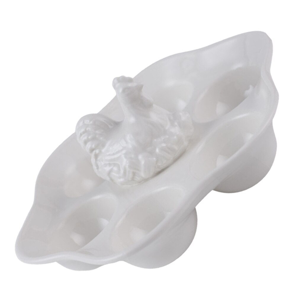 Ceramic Chicken Egg Tray Smooth Surface Egg Holder Multi-purpose Egg Holder