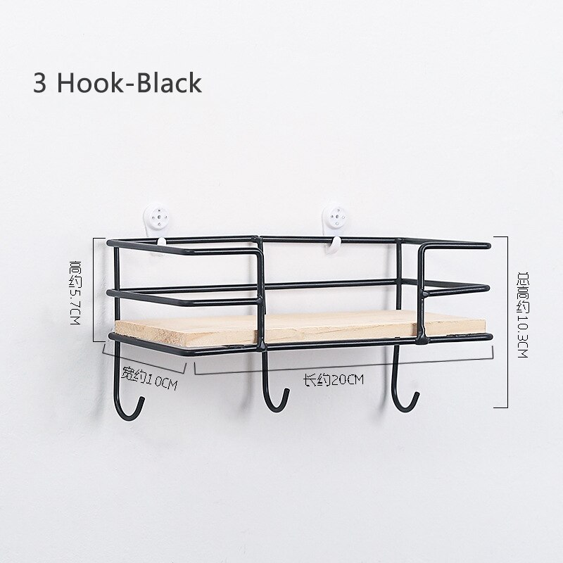 Estante de pared de Metal con ganchos estante de pared para almacenar en madera estante de almacenamiento artesanal de hierro soporte de decoración de pared estantes de pared decorativos
