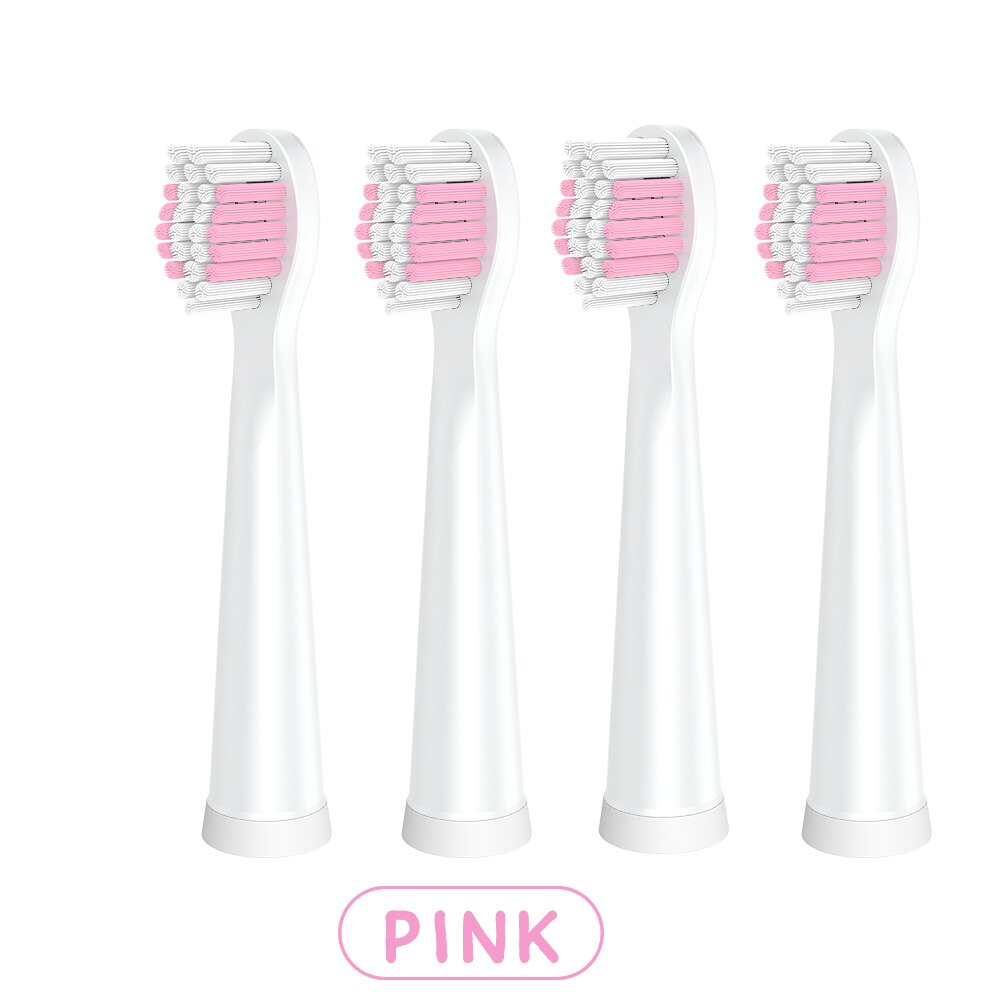 4pcs/set Replacement Heads Soft Bristles Toothbrush Heads for Electric Toothbrush Dual Clean Toothbrush Heads: Pink 4pcs