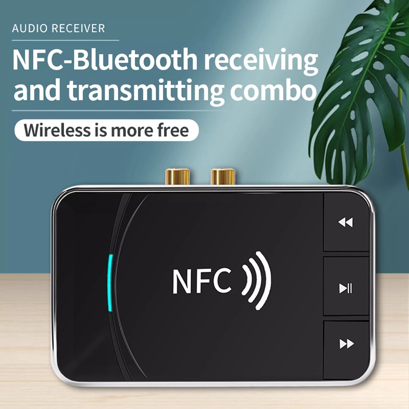 BT300 Nfc Bluetooth 5.0 Audio Ontvanger Zender Draadloze Stereo Bluetooth Audio Adapter Nfc 3.5Mm Aux Rca Auto Speaker