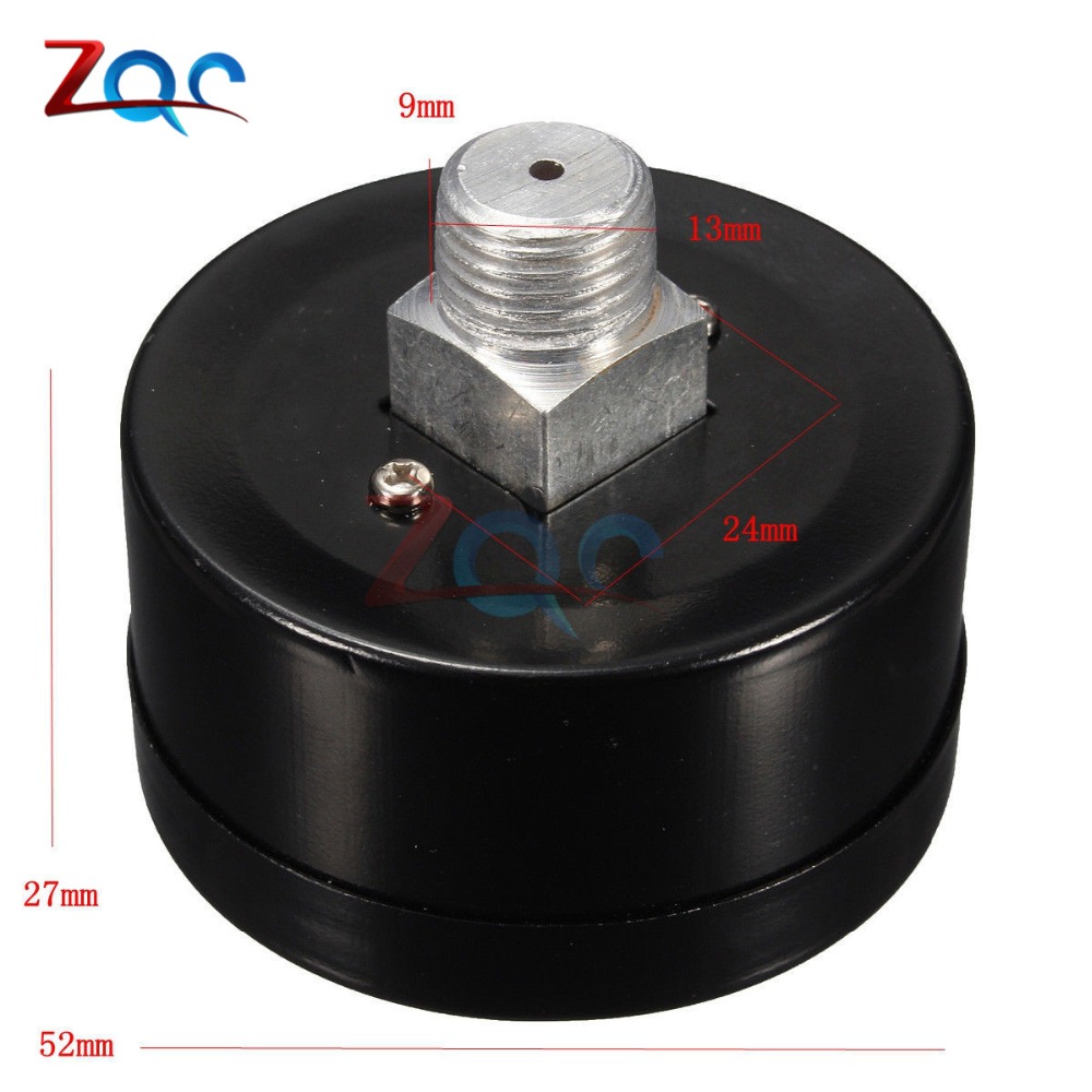 13 Mm 1/4 Bsp Draad 0-180 Psi 0-12 Bar Luchtdrukmeter Voor Air Compressor Ijzer Diameter Ongeveer 52 Mm