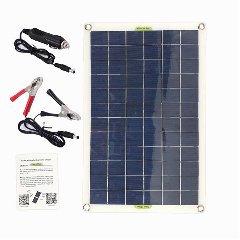 BAISHIFA Zonnepaneel 50W 18V Zonnepaneel Zonnepaneel Kit met Solar Laadregelaar, Monokristallijne Off-Grid Module met SAE Aansluiting Kabel Kits Geschikt RV, Boot, 50A