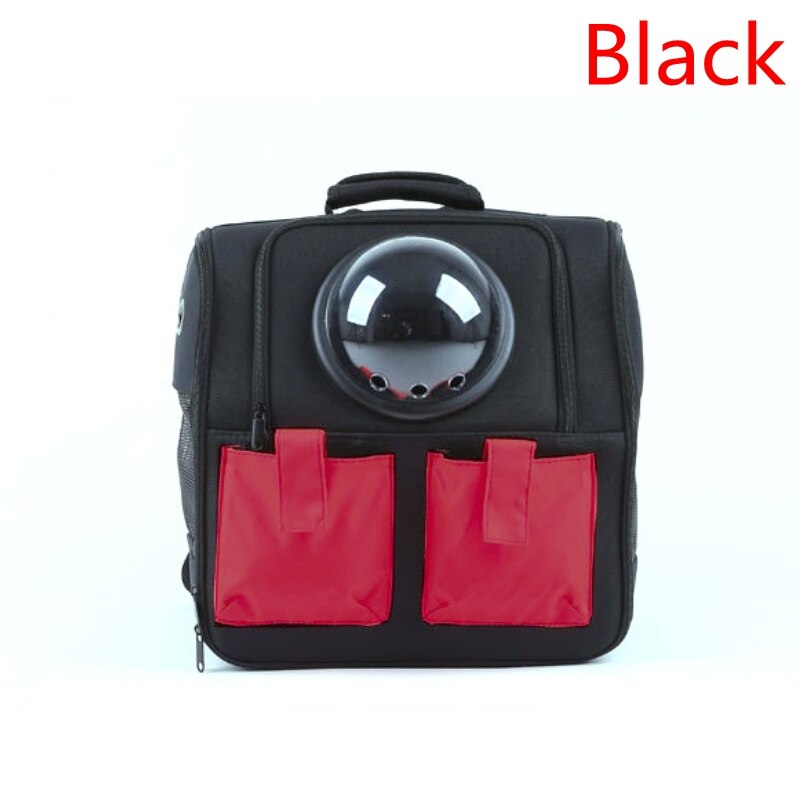 The capsule bag carrying pet cat breathable outdoor portable packaging bag pets puppy travel backpack for dogs carrier: Black