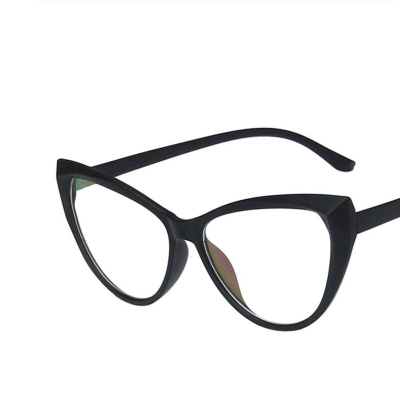 Oulylan Sexy Cat Eye Eyeglasses Frames Women Anti Blue Light Glasses Frame Brand Vintage Clear Prescription Eyewear: Sand Black
