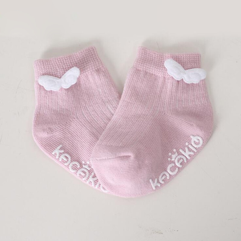 Spring Summer Soft Cotton Baby Socks Angel Wing Anti Slip Newborn Socks Infant Floor Socks Boy Girl 3-12 Months Recien Nacido