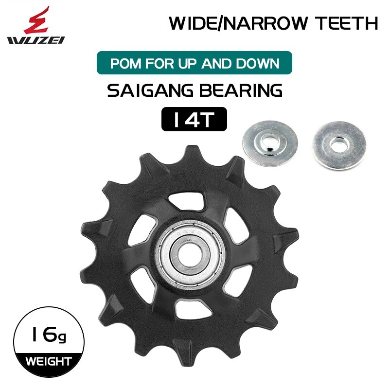 WUZEI Fahrrad Riemenscheibe Lagerbier Rad 11T 12T 13T14T15T16T17T Rennrad Führungsrad für Shimano Sram MTB Jockey Schaltwerk: Orange