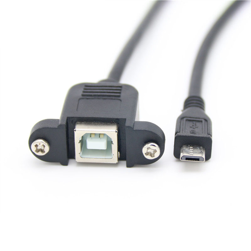 Usb 2.0 B Male Naar Usb B Female Printer Panel Mount Naar Micro Usb Mini Usb Type-Cmale Extension kabel Schroef Gat Connector Graden: Oranje / 0.2M