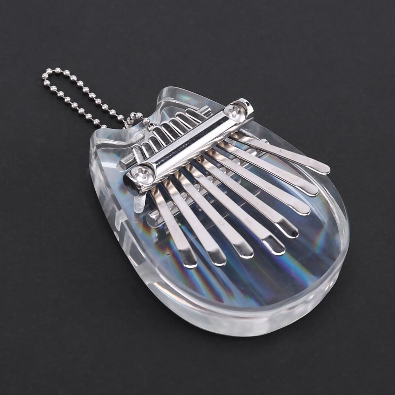 8 Schlüssel bunt Kalimba Daumen Klavier,Mini transparent Acryl- Finger Klavier Musical Instrument Pro Anfänger,Katze
