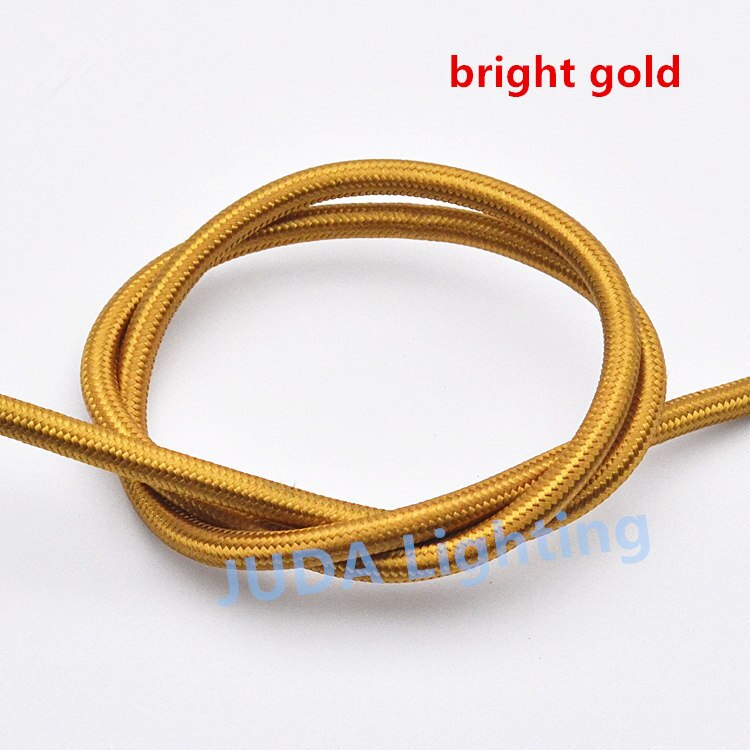 Colorful braided wire cable Cable Assemblies Electrical Wires for ceiling rose canopy led pendant light chandeliers ceiling lamp: bright gold