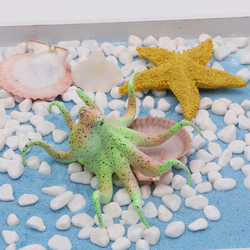 Pulpo Artificial fluorescente acuario con ventosa decoración de pecera