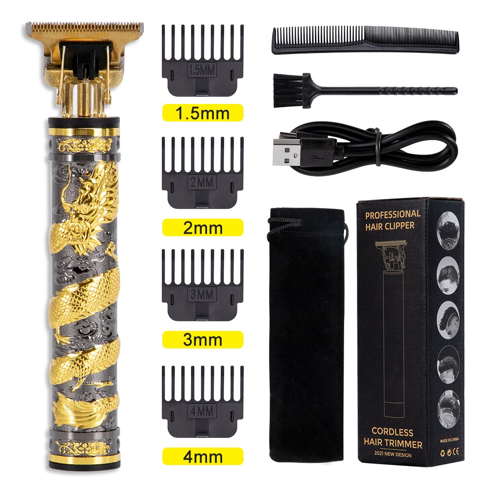 T9 Tondeuse Usb Haar Trimmer Oplaadbare Haar Snijmachine T-Outline Kapper Cordless Trimmer Baard Scheerapparaat Mannen Kapsel: Dragon Black
