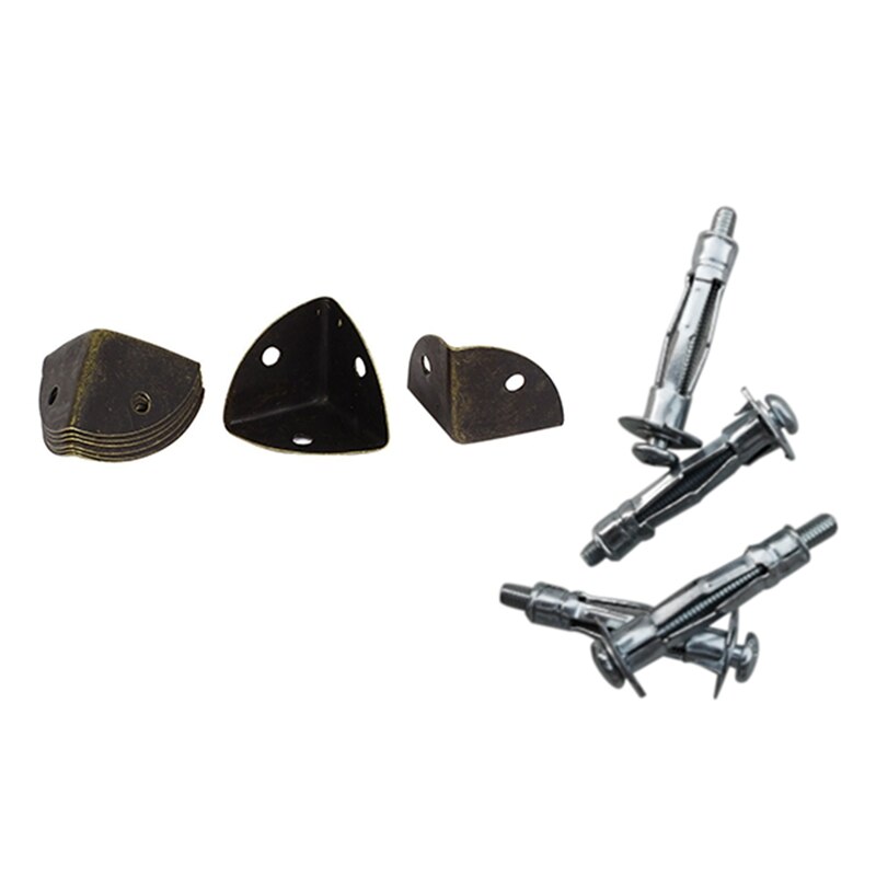 8 Pcs 25 mm Box Corner Protector Screen Protectors &amp; 20 Pcs M4 X 38mm Plasterboard Cavity Wall Fixings Anchors Plugs