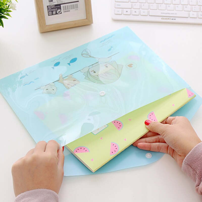 10pcs/lot File Folder Cute cartoon animals A4 file folders translucent document bag for business and school Office Supplies