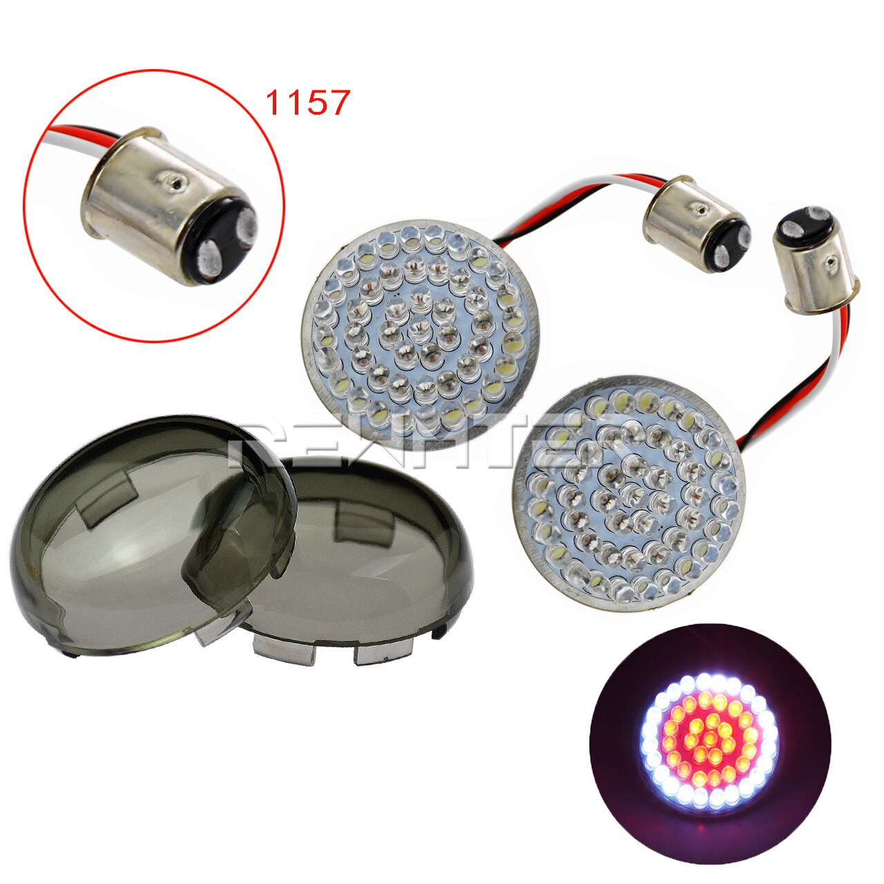 Indicateur de clignotant pour motos, feux insérés pour Harley Touring Sportster Dyna Softail XL 48 72, 1157 LED