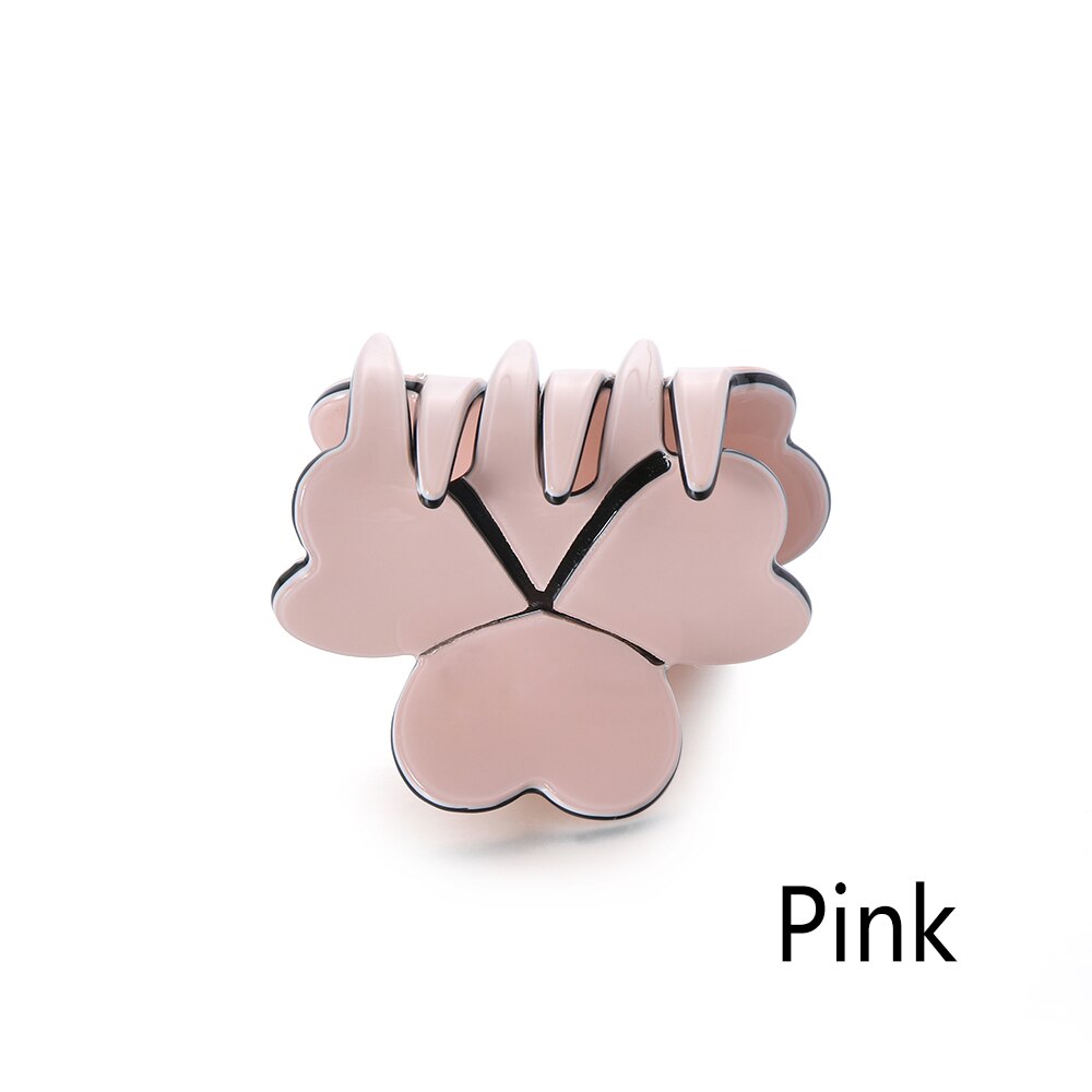 1 stuks Mini Acryl Klavertje Vier Haarspelden Vrouwen Kleurrijke Haar Klauwen Clips Clamp Haarspeldjes Haarspelden Styling Tools Accessoires: Pink