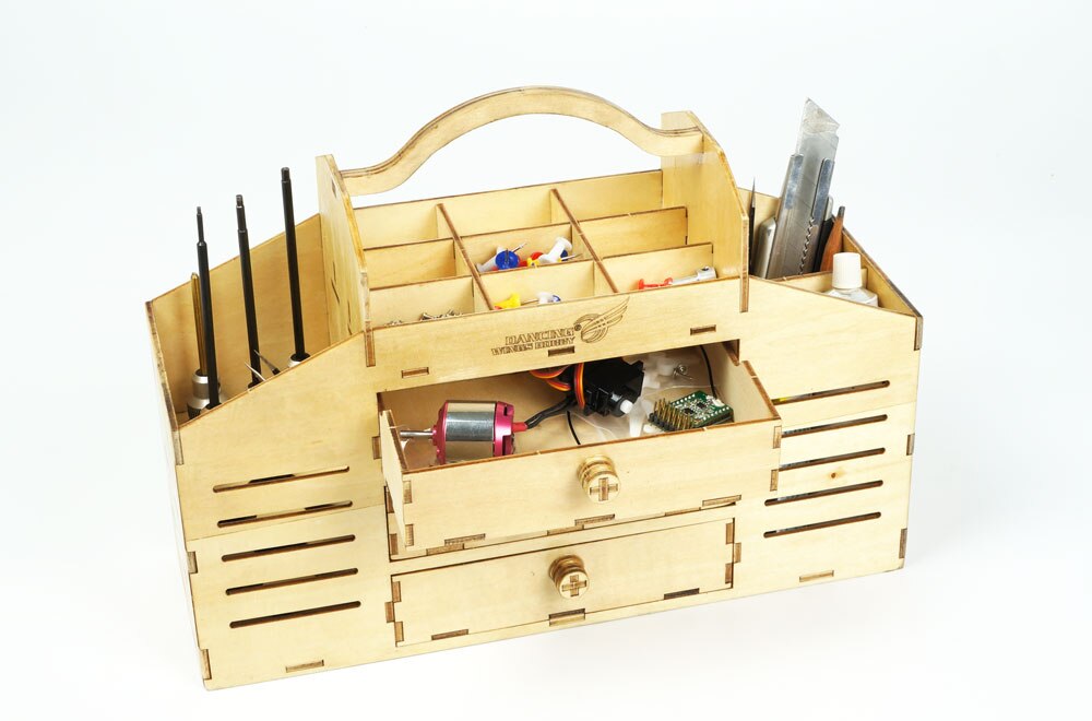 Diy Houten Toolbox Building Kit Perfect Voor Gereedschap Mes, Bestand, Pin, Lijm, Schuurpapier, klem, Potlood, Liniaal En Gradenboog