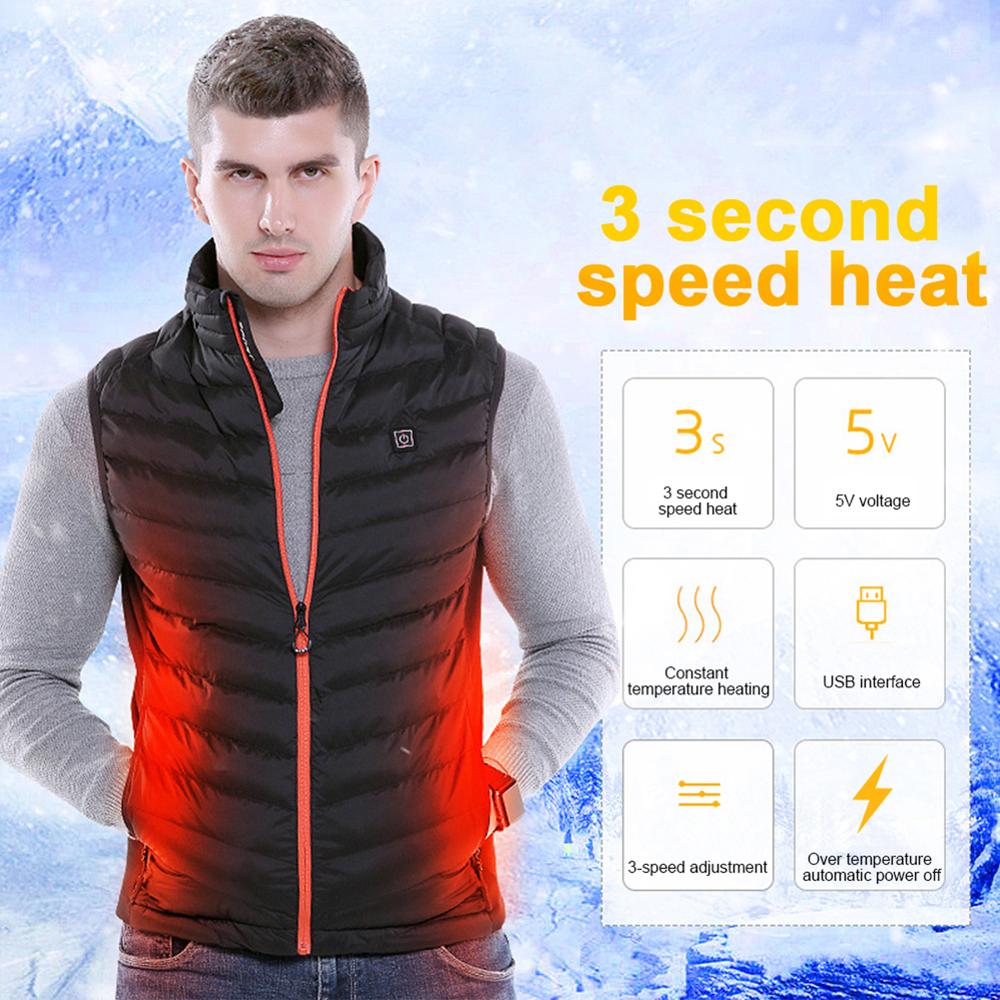 Mannen Vrouwen Outdoor Usb Infrarood Verwarming Vest Jas Plus Size Skiën Winter Warm Verwarming Pad Bodywarmer Jas