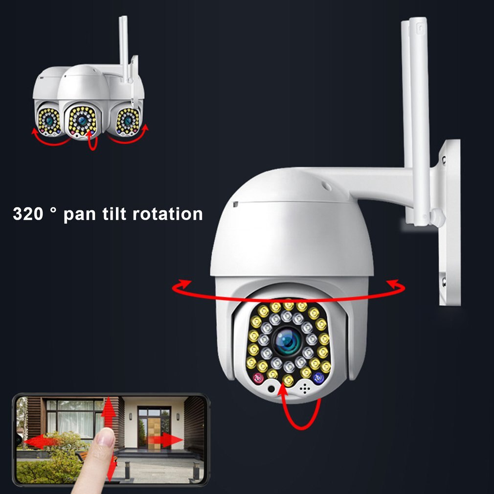 32 Lights Sound And Light Alarm Automatic Tracking Wireless Wifi Camera High Defintion Ptz Outdoor Dual Light Source