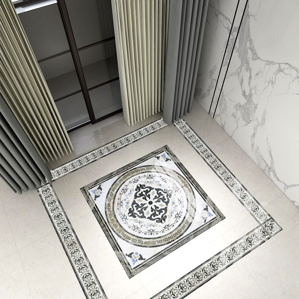 Mosaicos adhesivos de estilo europeo, pegatinas de mármol de simulación, pegatinas para el suelo, pasillo, porche, piso, decoración de azulejos para el hogar sti