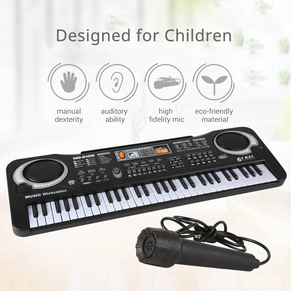 61 schlüssel Elektronische Orgel USB Digitale Tastatur Klavier Musical Instrument elektrische klavier tastatur Musical tastatur Bausatz Synthesizer: 61-Schlüssel Schwarz