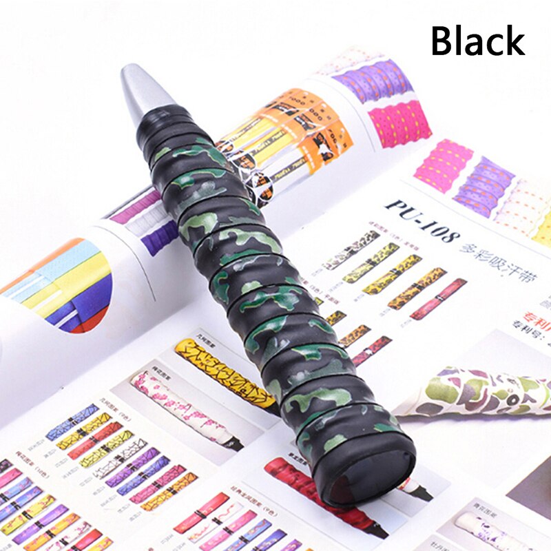 Antideslizante raqueta de bádminton Overgrips cinta transpirable deporte sobre Tenis agarre Banda de sudor: black