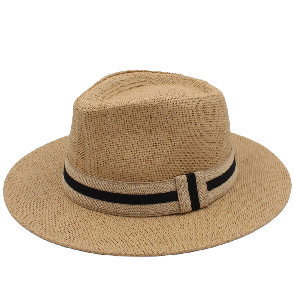 Miesten ja naisten olkihatut, kesäiset leveälieriset rusettipantahatut, fedora-aurinkohatut, trilby-lippikset, ulkokäyttöön, rantaan, matkakäyttöön, koko  us 7 , 1/4 uk, l