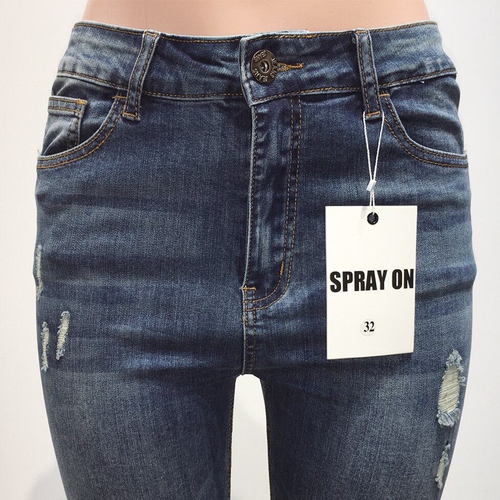 sprühen auf Männer der Jeans Zerrissene Hosen Super schlank Fitnessraum Sport strecken Denim Hosen Elastische Europäischen Jeansy