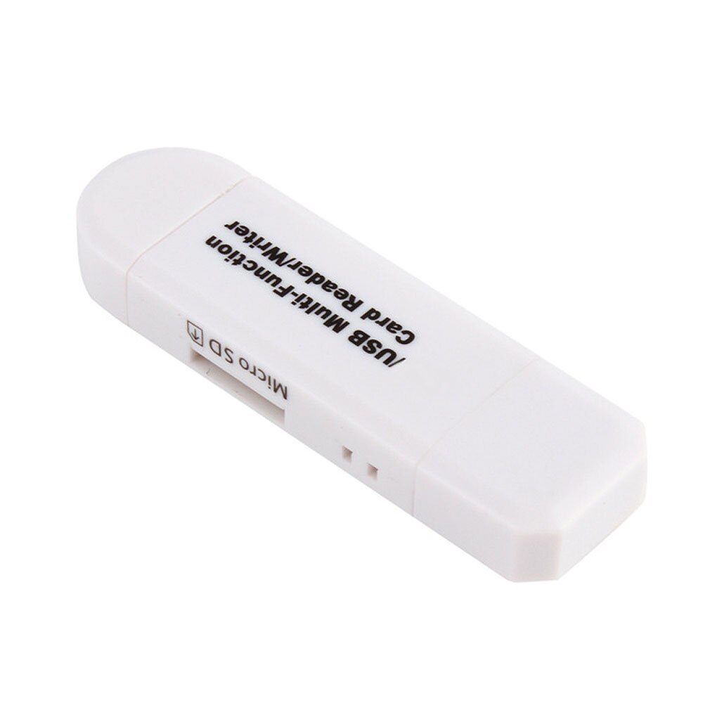 Lecteur de carte USB 2 en 1 lecteur Flash pour Android/PC en-têtes d'extension haut débit USB2.0 lecteur de carte universel OTG TF/SD: WHITE