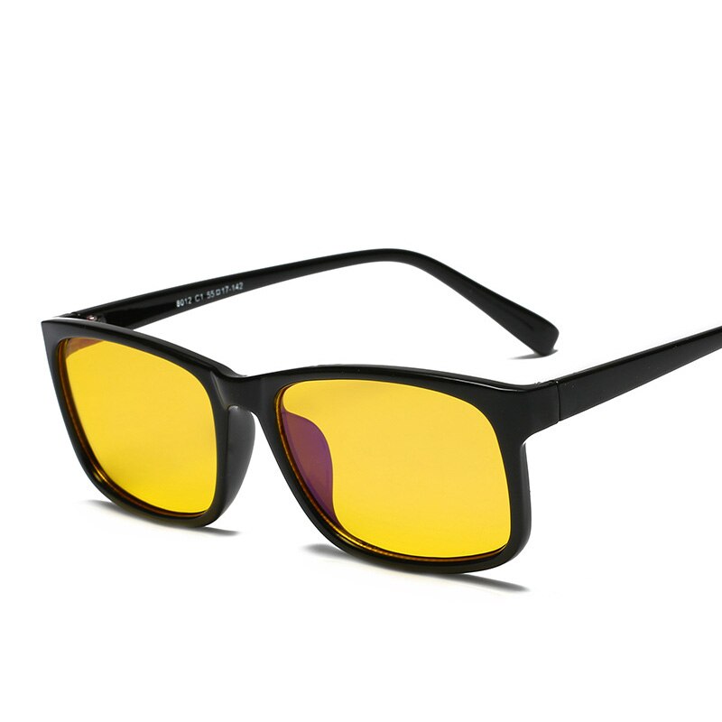 Elbru Vierkante Brilmonturen voor Mannen Vrouwen Anti Blauw Licht Computer Gaming Bril Clear Geel Lens Nachtzicht Brillen: T11