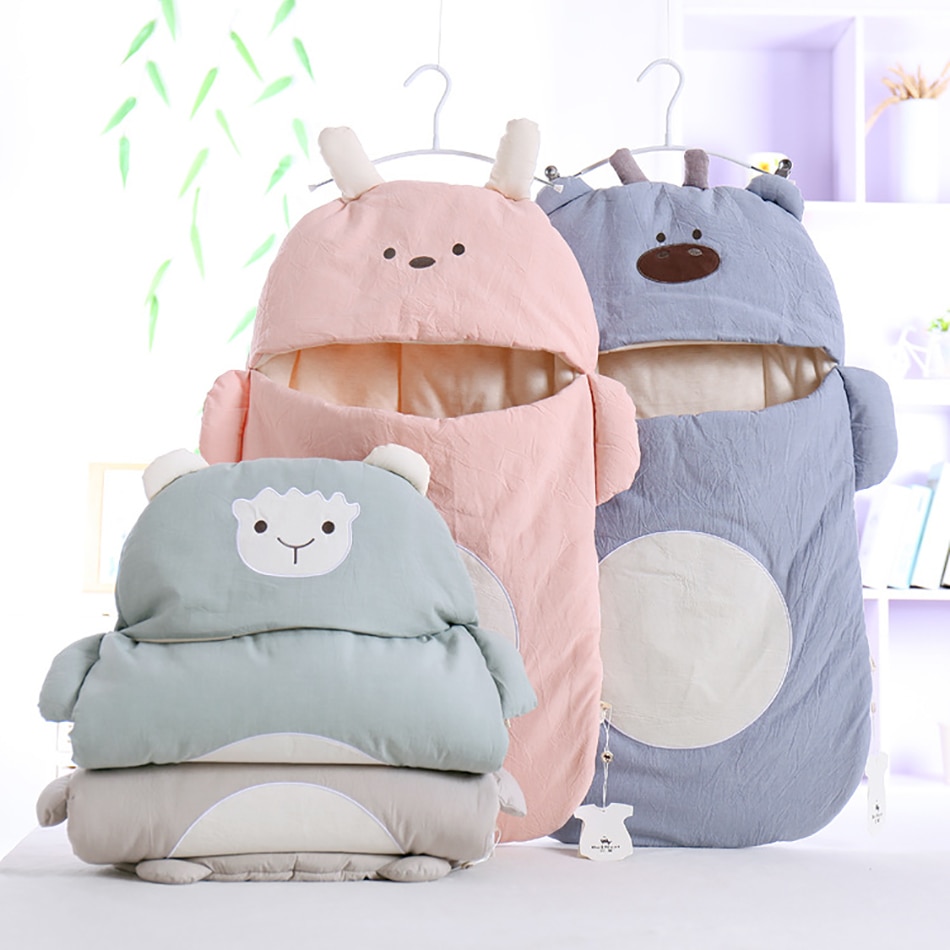 Saco de dormir macio, quente, fofo, de desenho animado, roupa de algodão, cobertor macio, infantil, meninos, meninas, envelope para crianças, presente