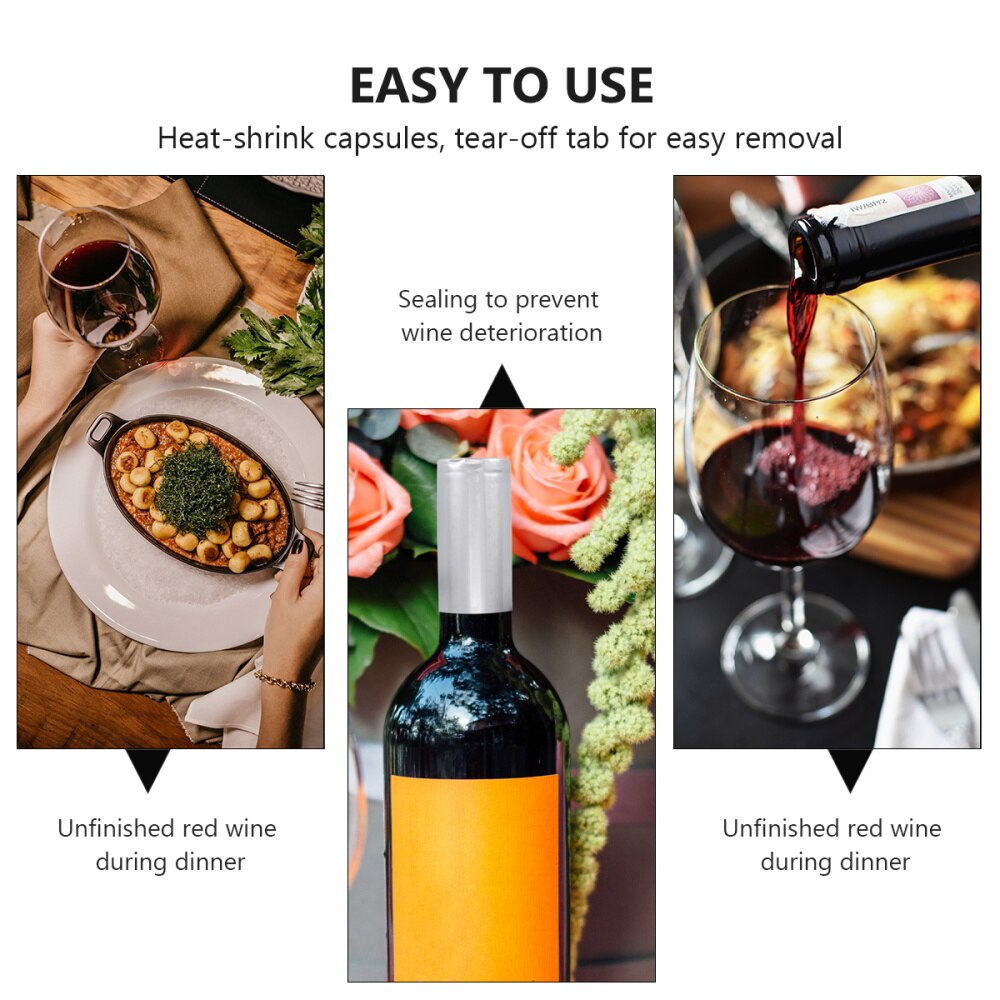 100pcs Heat Shrink Capsules Bottles Caps Sleeves Suitable for Bottle