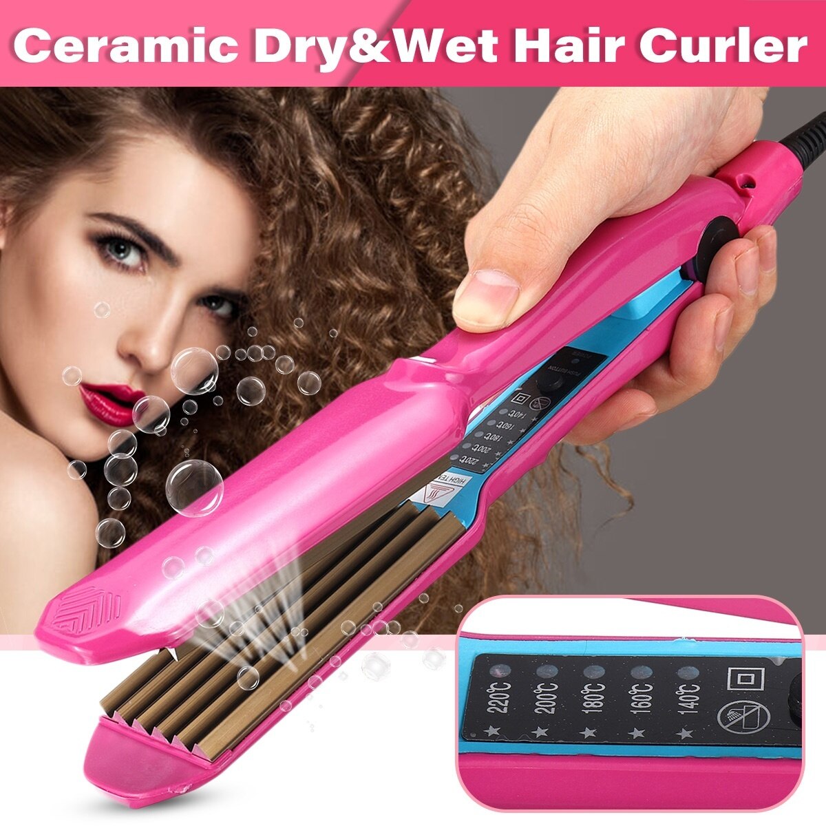 Corrugated Crimping Iron Hair Straightener Iron Hair Crimper Fluffy Wave Iron Women Curly Hair Styling Tools