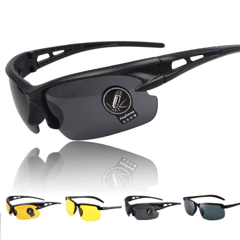 Gafas de visión nocturna para hombre y mujer, lentes de ciclismo al aire libre, montura negra, gafas de noche para Conductor, gafas de , color amarillo
