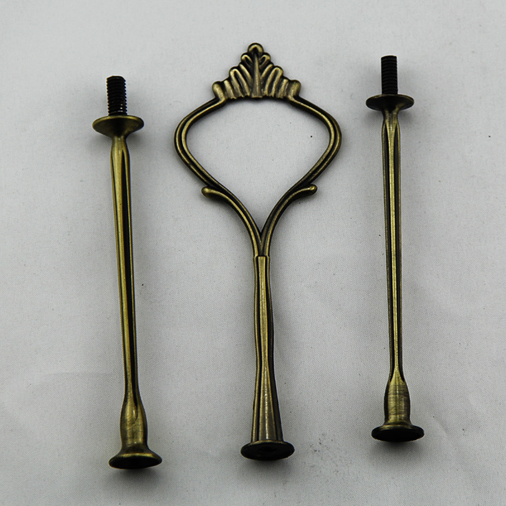 3-Tier Sturdy Cake Plate Stand Cupcake Tray Handle Fittings Hardware cake tools: Chocolate