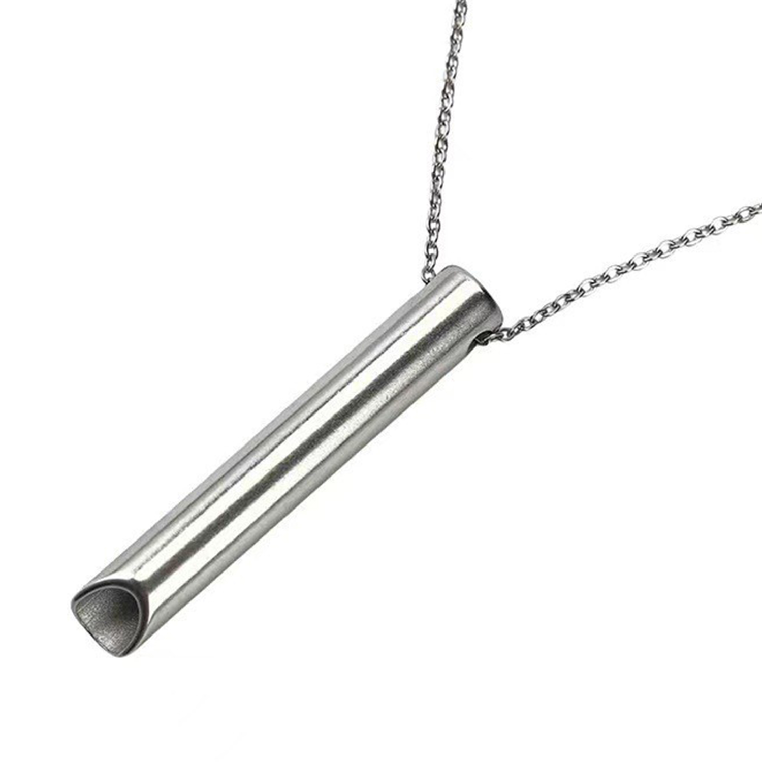 Breathwork Meditation Achtsamkeit Atmung Anti Rauchen Halskette Edelstahl Pfeife Angst Linderung Schmuck: Hellgelb Gold Farbe