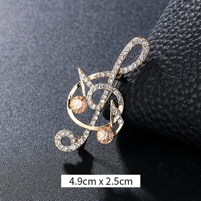 Weimanjingdian Crystal Rhinestones Pave Muzikale Borden Broche Reversspeldjes: 9425 coffee