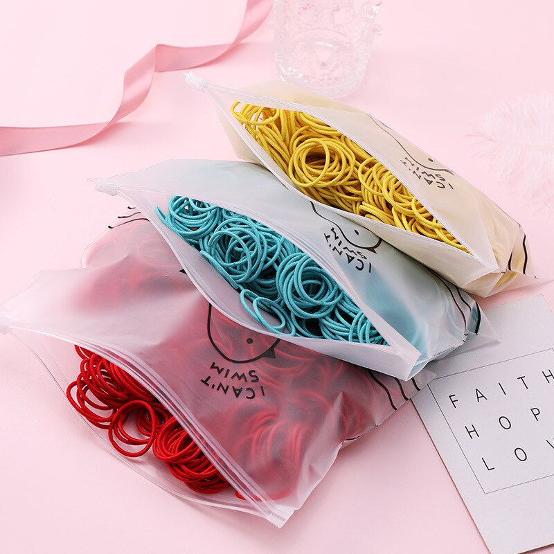 100 sztuk/worek dziewczyny akcesoria do włosów opaski gumowe elastyczne gumki do włosów Gum dla kucyk Holder Scrunchie pałąk akcesoria do włosów