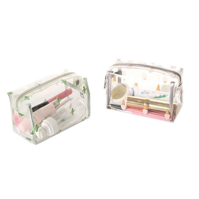 Durable Wasserdicht PVC frauen Reise Kosmetik Tasche Verdickt Transparent Multi Zweck Zipper Make-Up Tasche