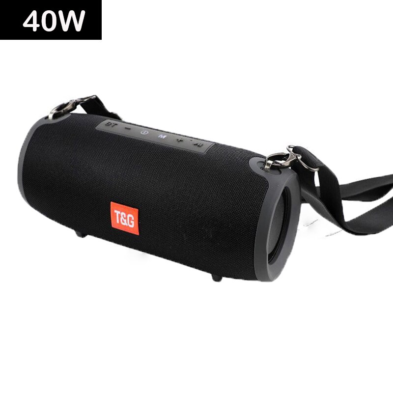 High Power 40W Bluetooth Speakers Waterdichte Draagbare Kolom Voor Pc Computer 3D Stereo Subwoofer Boom Box Music Center Fm radio: black