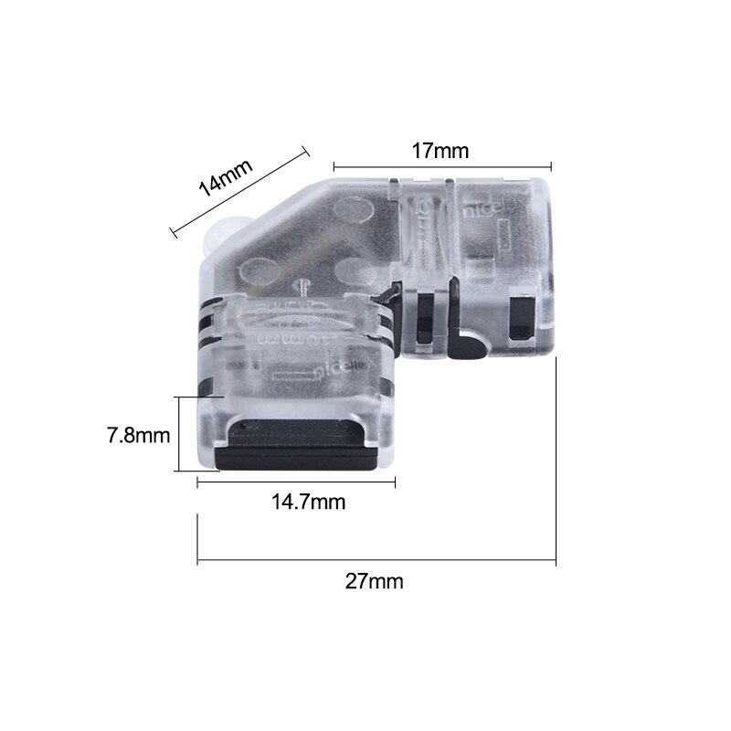 5Pcs Hoek Led Strip Connector 90 Graden Haakse Voor 2pin 4pin Rgb Enkele Kleur Led Tape Licht Cob fob Strip Conectors