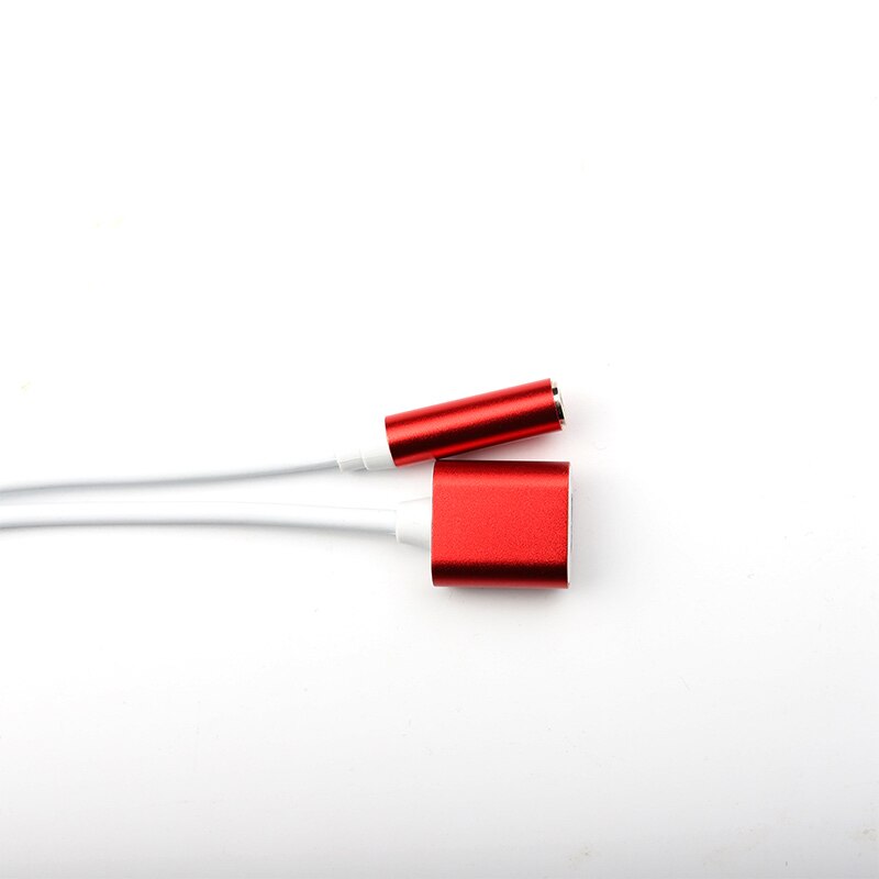 Dla Apple do 3.5mm Jack Audio ładowarka Adapter dla iPhone 11 Pro 8 7 Plus SE 2020 XS Max XR X 10 12 ładowanie i słuchawki Splitter: red
