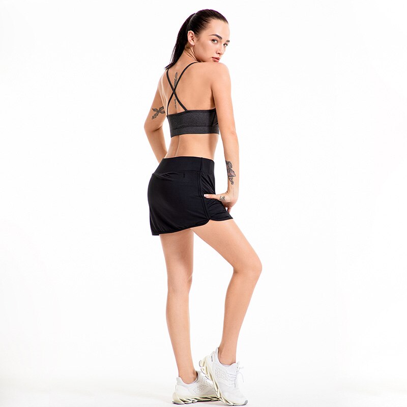 Kvinders aktive atletiske skort letvægts nederdel med lommer til at løbe tennis golf træning