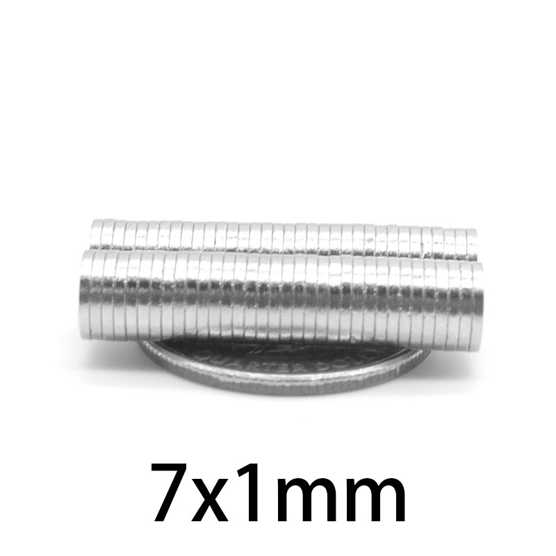 100-2000Pcs 7x1mm Neodymium Magnet Disc N35 Permanent 7*1mm Small Round Super Powerful Strong Magnetic Magnets For Craft 7mmx1mm