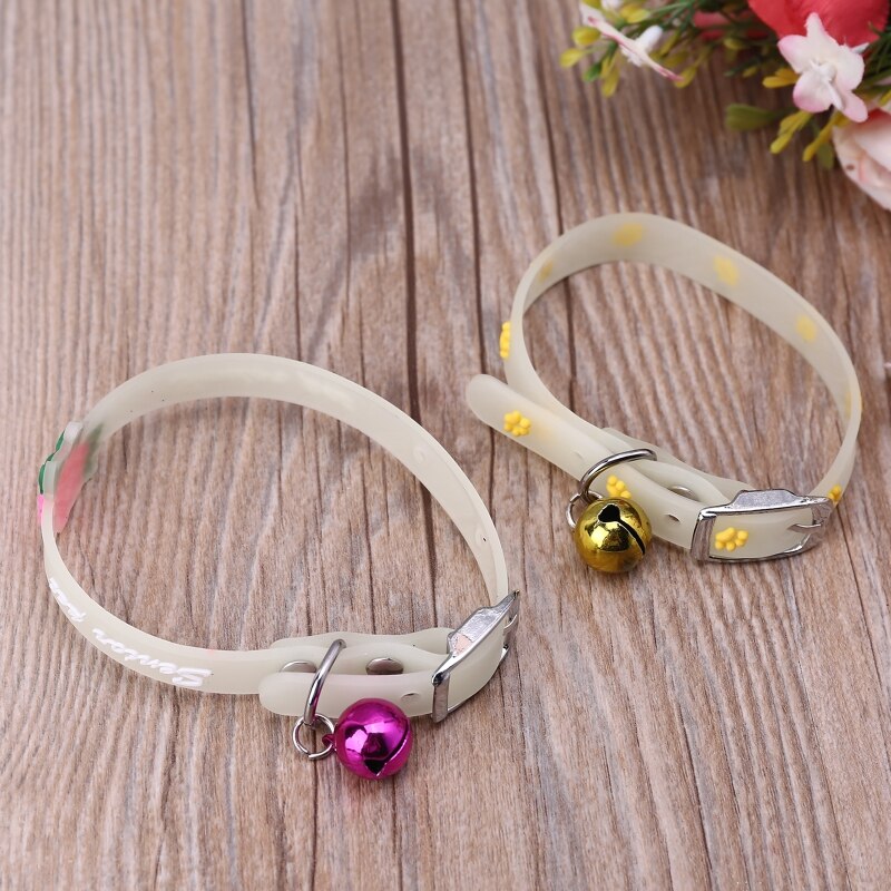 zwierzę domowe świecące obroże z dzwoneczkami świecą w nocy psy koty naszyjnik światło świetlny pierścień uszczelniający akcesoria