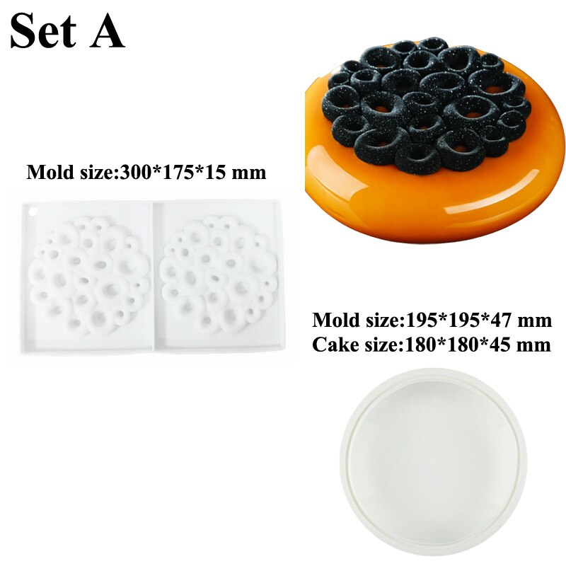 SHENHONG herramientas de decoración de Mousse de repostería moldes de pastel de textura Circular molde de silicona suministros de cocina molde para hornear postre francés: Verde militar