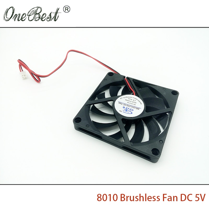 8010 Brushless Fan 5V DC 0.26A 8cm 80mm 80X80X10mm Fan XH2.54-2Pin Power Supply Cooling Fan Length 200mm