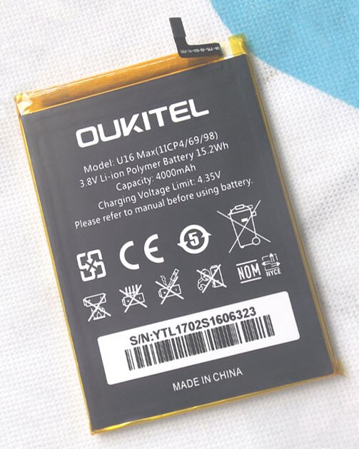 Originele Oukitel U16 Max Telefoon Batterij 4000Mah 3.8V Voor Oukitel U16 Max 6.0Inch Smartphone Android MTK6580 Telefoon