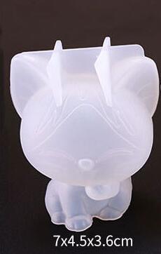 3d geométrico urso gato leão silicone molde para chaveiro pingente animal molde decoração mesa jóias ferramentas fazendo acessórios: QISI Cat